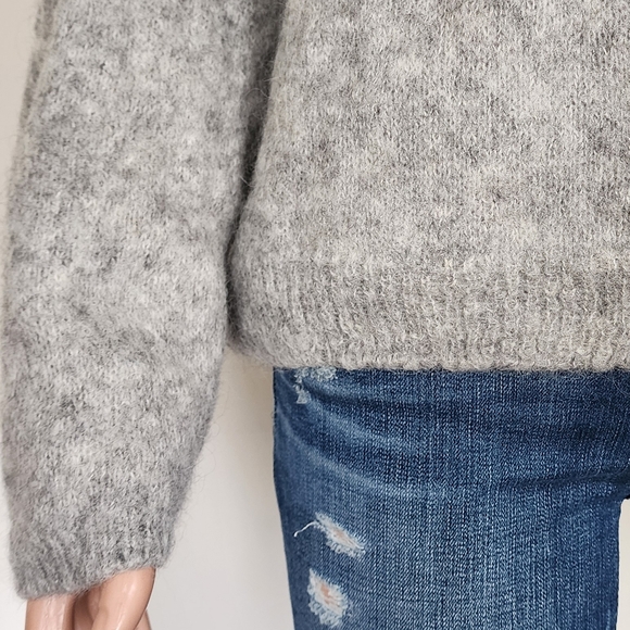 FREE PEOPLE MOHAIR GRAY SWEATER JUMPER REVERSABLE EXPOSED SEAMS XS - Picture 3 of 9